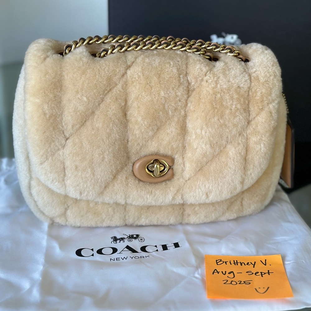 Coach Shearling Madison Bag Natural